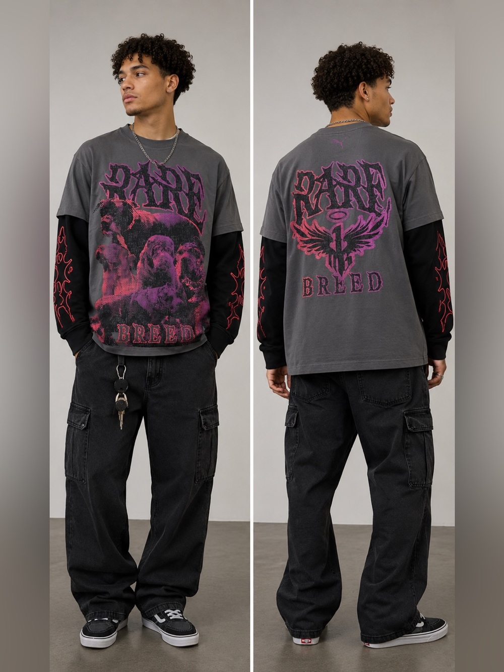 Puma melo world tournament Gray Long-Sleeve Tee